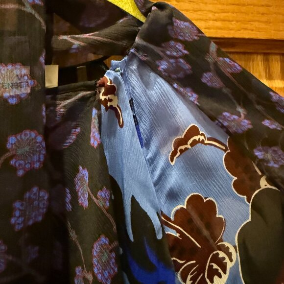 Diane von Furstenberg Effie Floral Silk Shift Dress, SZ L - Picture 12 of 15